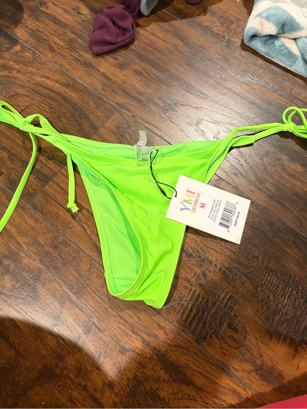 Neon Green Tie-Side Bikini Bottom
